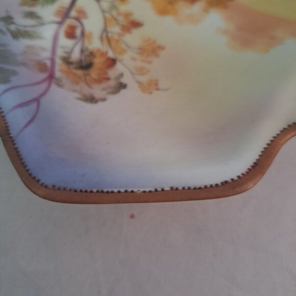 Hand Painted Nippon Japan Two Handle Bowl Landscape Scene Collectible Home Decor - Picture 4 of 13